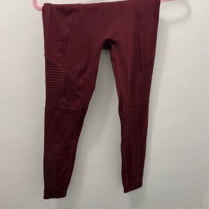 Fabletics Burgundy Textured Leggings